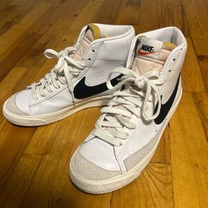 Nike White and Black High-Top Athletic Shoes